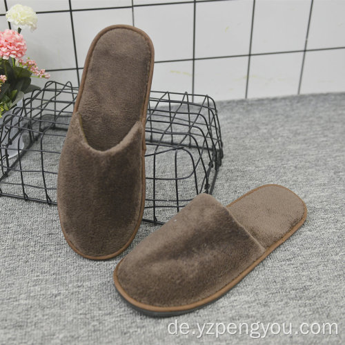 Brown Hotel Hausschuhe Hoher Velor Dame Slipper